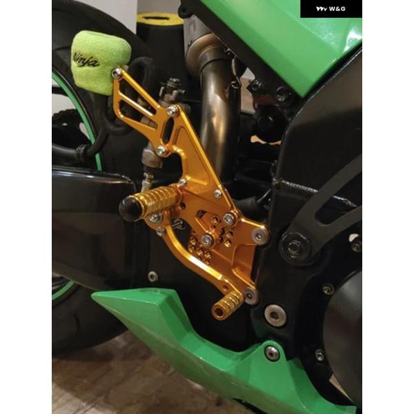 並行輸入品 CNC調整可能 オートバイ バイク リアセット フットレスト リアセット フットペグ フットペグ カワサキ ZX-10R 2006-10用の画像