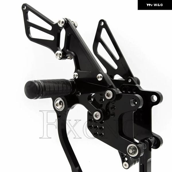 並行輸入品 CNC調整可能 オートバイ バイク リアセット フットレスト リアセット フットペグ フットペグ カワサキ ZX-10R 2006-10用の画像