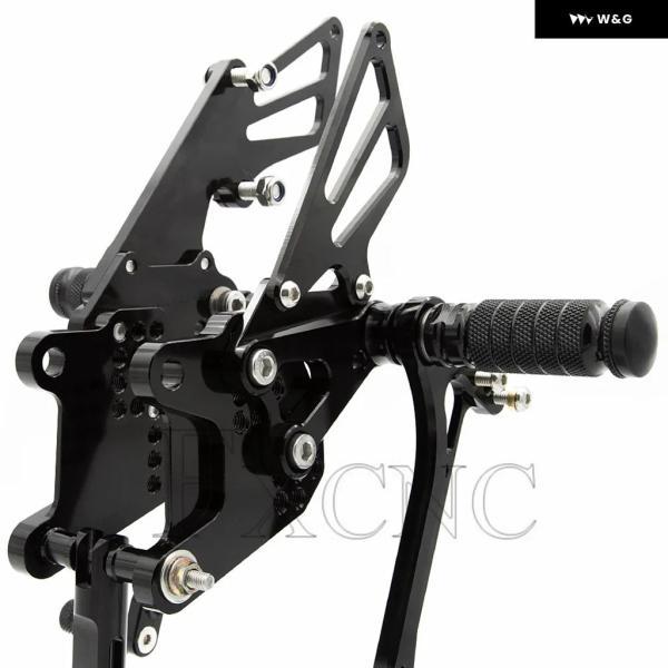 並行輸入品 CNC調整可能 オートバイ バイク リアセット フットレスト リアセット フットペグ フットペグ カワサキ ZX-10R 2006-10用の画像