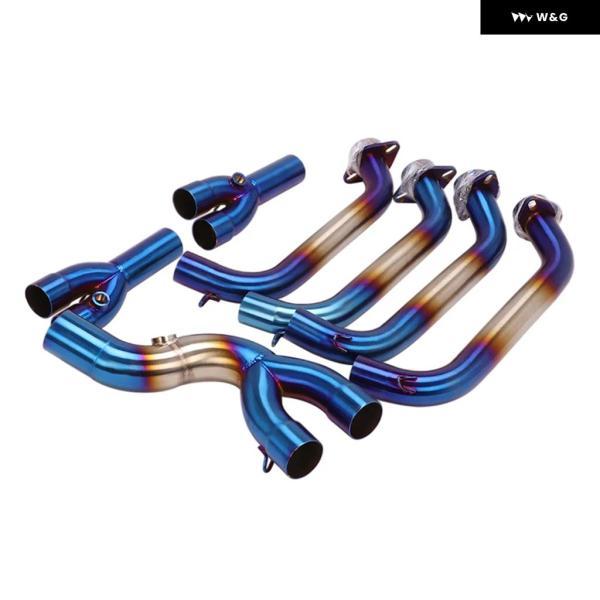 並行輸入品 ヤマハ YZF-R6 2017-20 用スリップオン オートバイ バイク 排気 システム コネクト マフラーエスケープフロントリンク パイプの画像