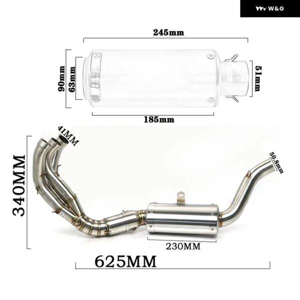 並行輸入品 ヤマハ YZF MT09 ステンレス オートバイ バイク エキゾーストフル システム レーシング カスタム モトクロス フロント パイプ スリップオン 20の画像