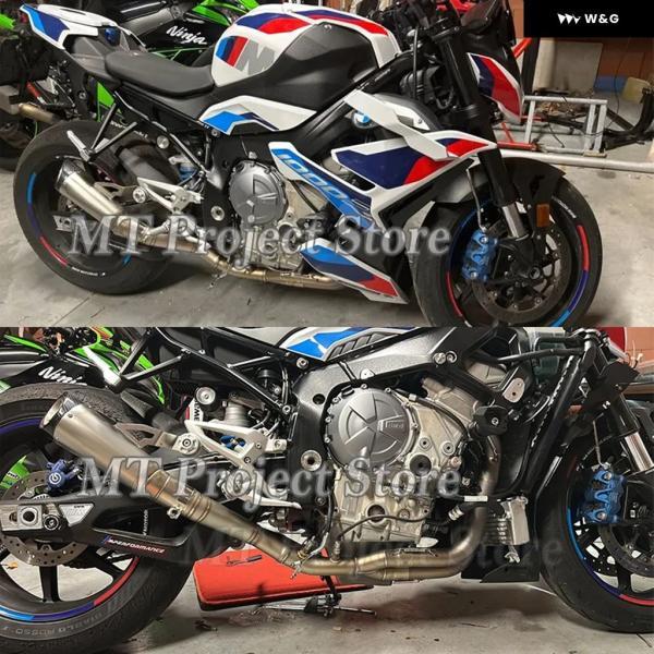 並行輸入品 BMW S1000R 2021-23用スリップオン S1000RR 2019 - 2023用 フル オートバイ バイク 排気 システム フロントリンク パイプ マフラー チューブ 付_1