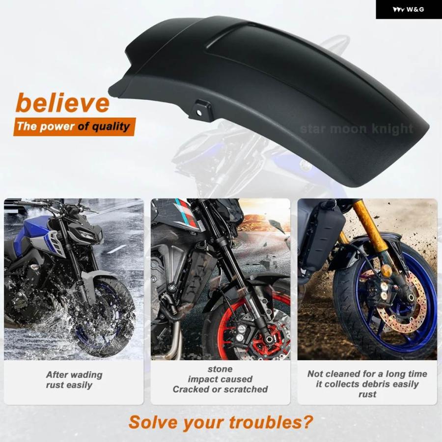 並行輸入品フロントフェンダーエクステンダー ヤマハ MT09 SP 2021-2024 TRACER 9 GT TRACRT9 2021- XSR900 XSR 900 2022- マッドガードの画像