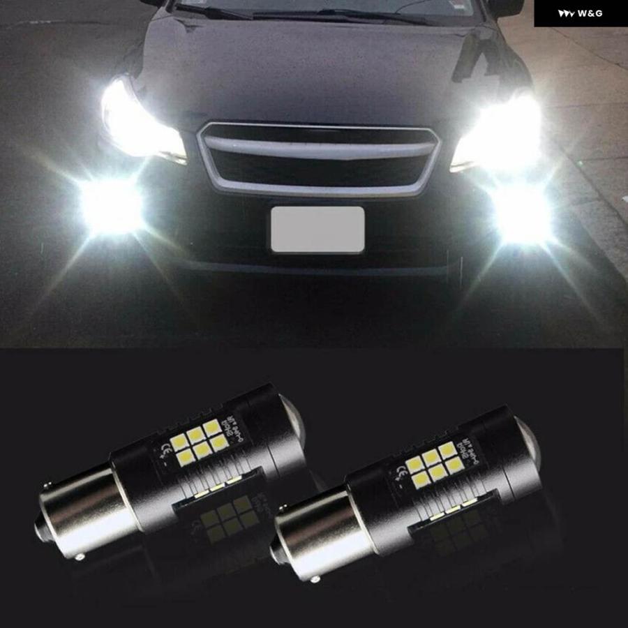 並行輸入品2個 P21W 1156 BA15S DRL LED デイタイム ランニングライト + 2個 LED フォグランプ バルブ 09-17 VW ポロ MK5 GTI ハッチ 6R 6C 61 アップデの画像
