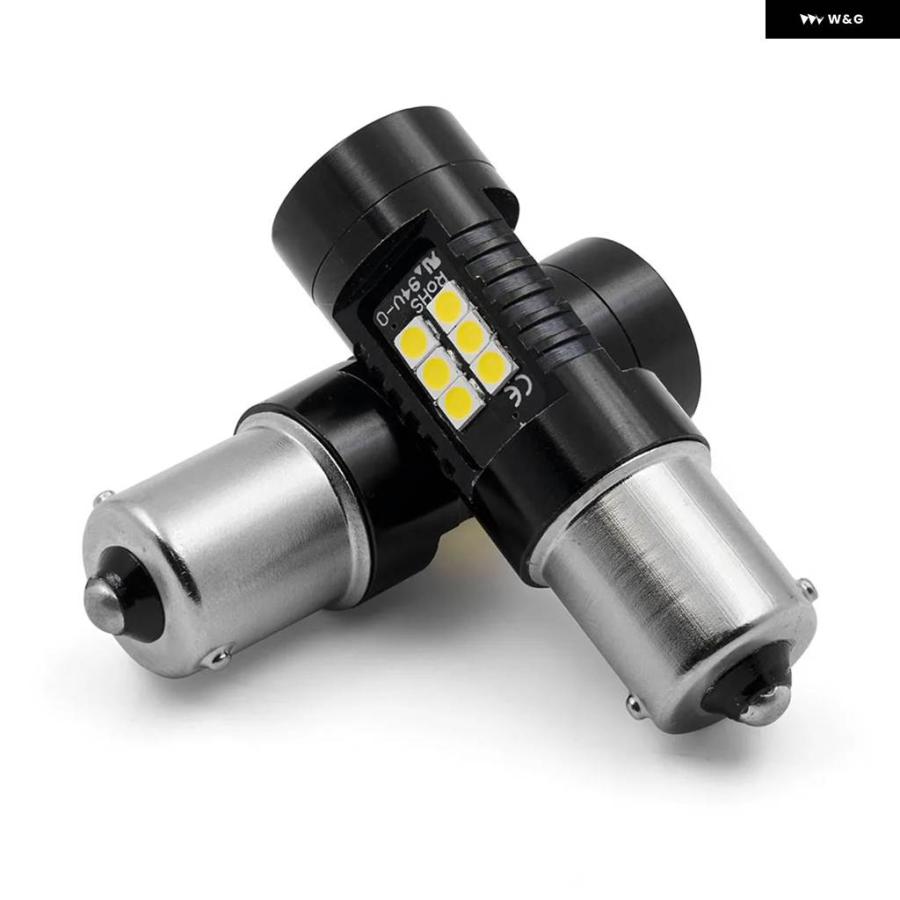 並行輸入品2個 P21W 1156 BA15S DRL LED デイタイム ランニングライト + 2個 LED フォグランプ バルブ 09-17 VW ポロ MK5 GTI ハッチ 6R 6C 61 アップデの画像