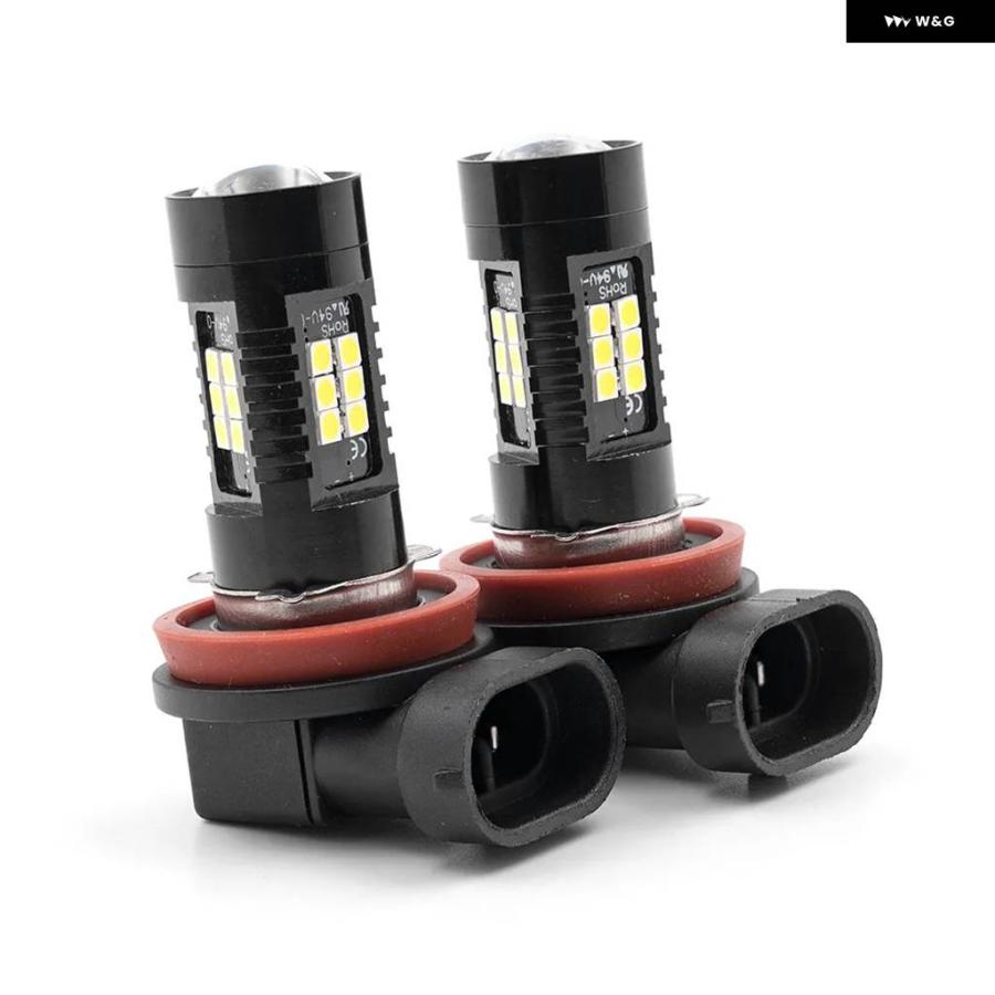 並行輸入品2個 P21W 1156 BA15S DRL LED デイタイム ランニングライト + 2個 LED フォグランプ バルブ 09-17 VW ポロ MK5 GTI ハッチ 6R 6C 61 アップデの画像