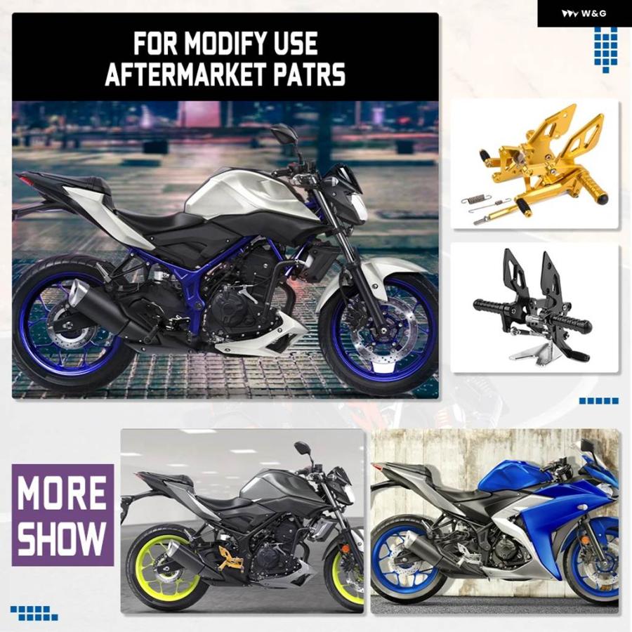 ブランド登録なし - 並行輸入品かい繕う式 自動二輪車 フットレスト 後押し仕かける 後押し フットペグ ペダル MT-03 MT-25 YZF R25 R3 2014-2023 馬乗り フットレスト MT25 MT03