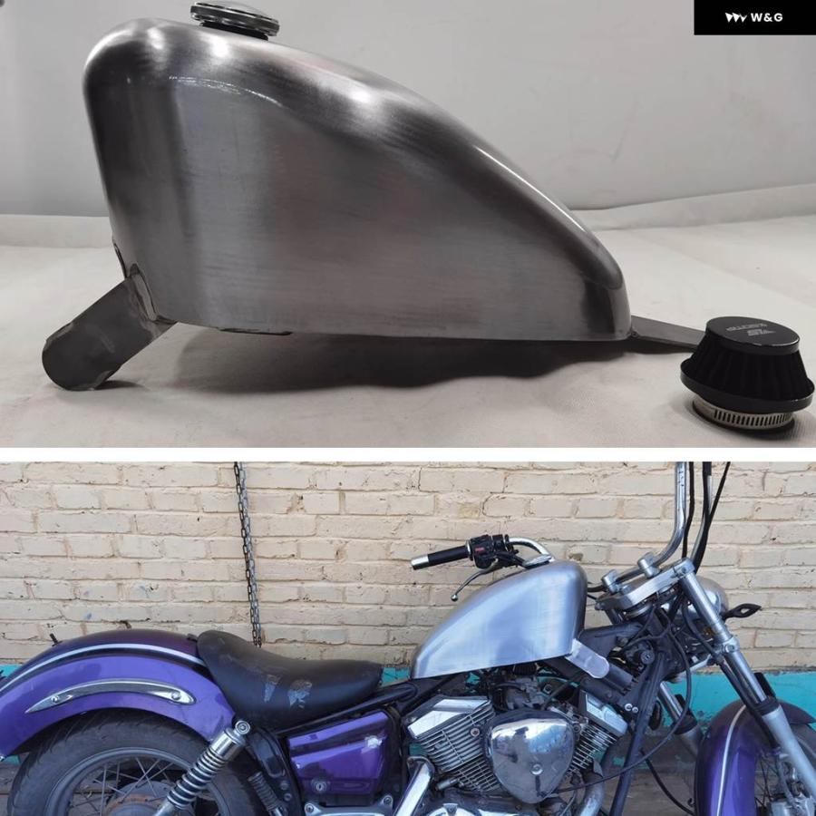 並行輸入品8L バイク ガソリン 燃料タンク ボックス ガスキャップ付き ヤマハ ドラッグスター 250の画像