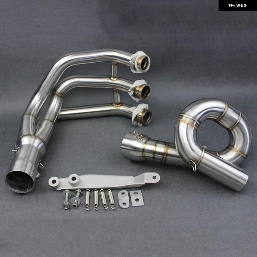 並行輸入品MT09 MT-09 オートバイ フルエキゾースト システム ミドルフロントエキゾーストマフラーリンク パイプ スリップオン ヤマハ 2014-2018 FZ-09_6