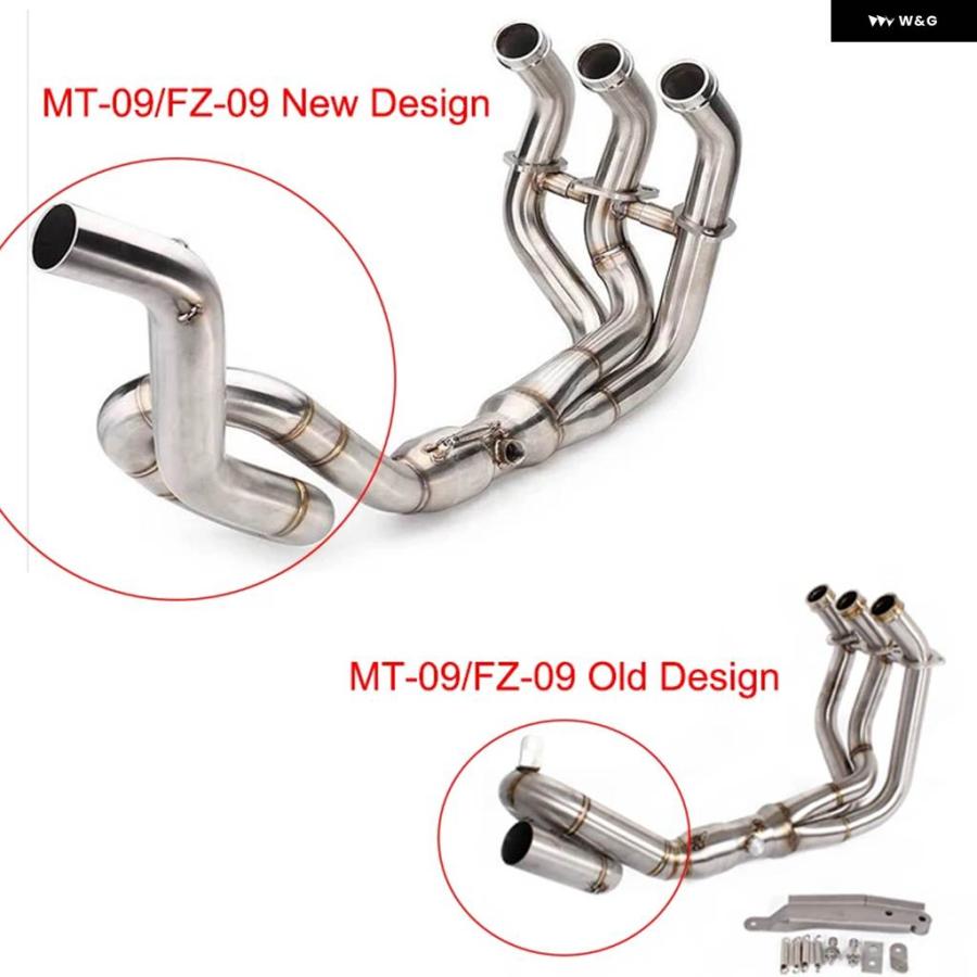 並行輸入品MT09 MT-09 オートバイ フルエキゾースト システム ミドルフロントエキゾーストマフラーリンク パイプ スリップオン ヤマハ 2014-2018 FZ-09_8