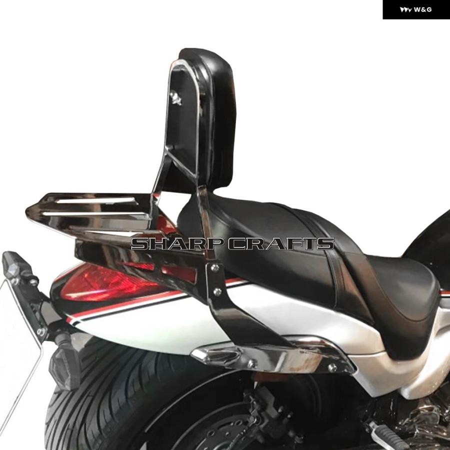 並行輸入品バイク バックレスト シーシーバー キャリア クッション パッド スズキ ブルバード M109R M109R2 M109RZ リミテッドエディション ボスの画像