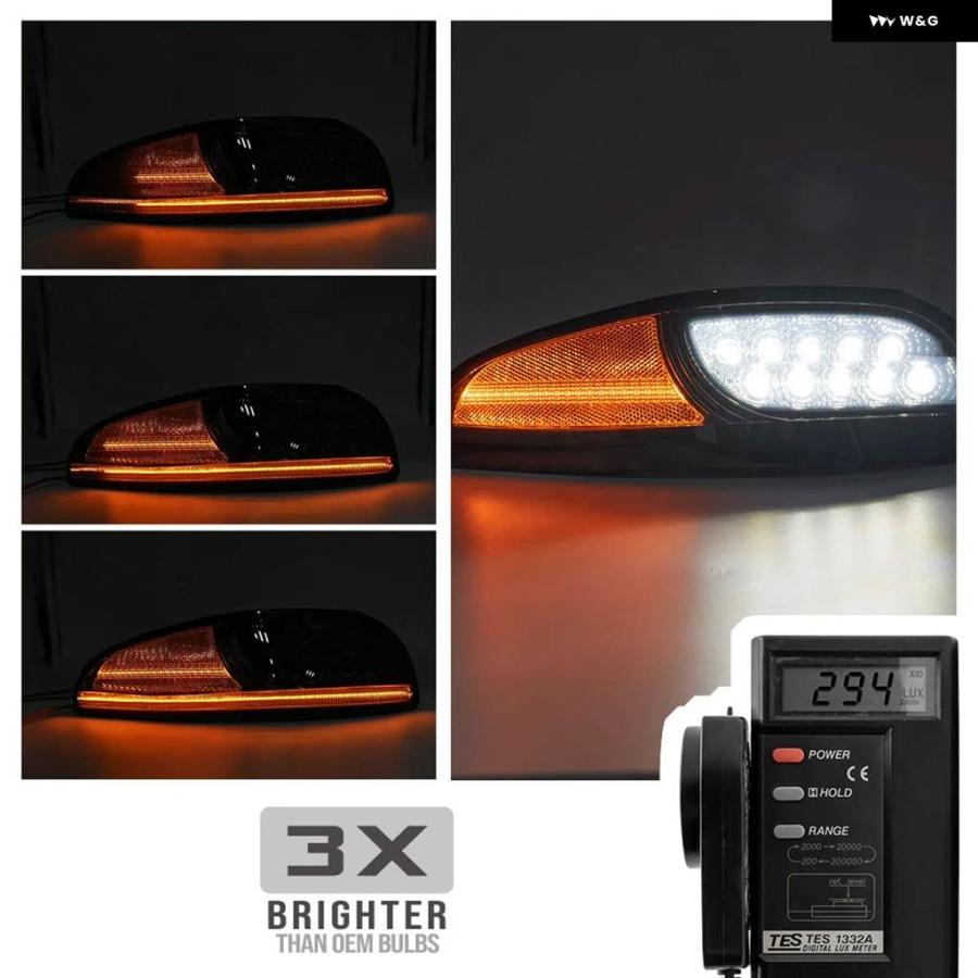 並行輸入品2PCS シーケンシャル スモーク LED フロント ターン シグナル ライト /コーナー DRL / パーキング ライト 1997-2004 シボレー コルベット C5_4