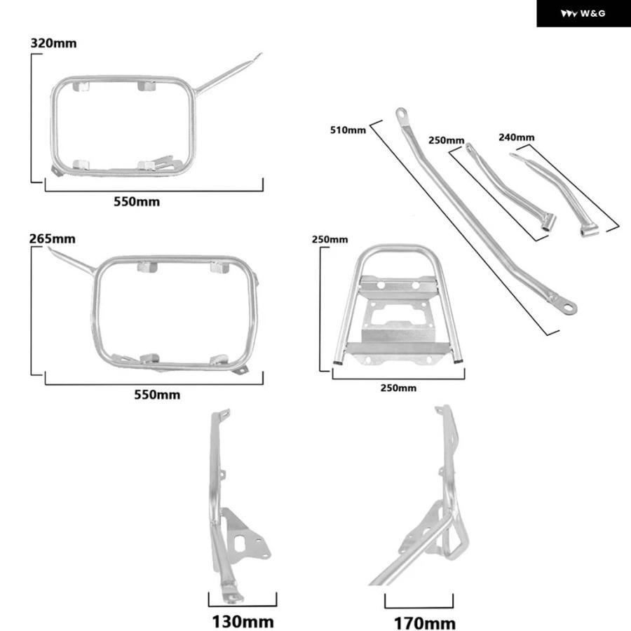 並行輸入品 BMW G310GS G 310 G310GS 2017-2023 2024 オートバイ トップケース パニアラック トランク サドルバッグ ブラケットの画像