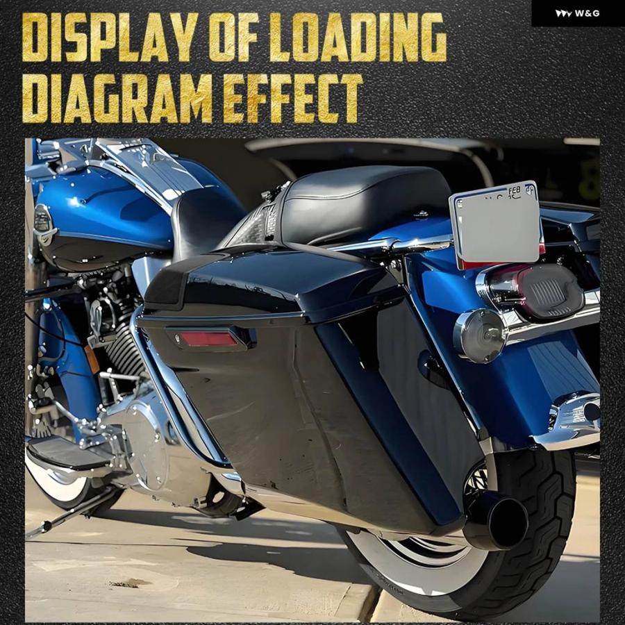 並行輸入品 オートバイ 4インチ ストレッチ ハード サドルバッグ スピーカー カバー トランク バッグ ハーレー ツーリング エレ_3