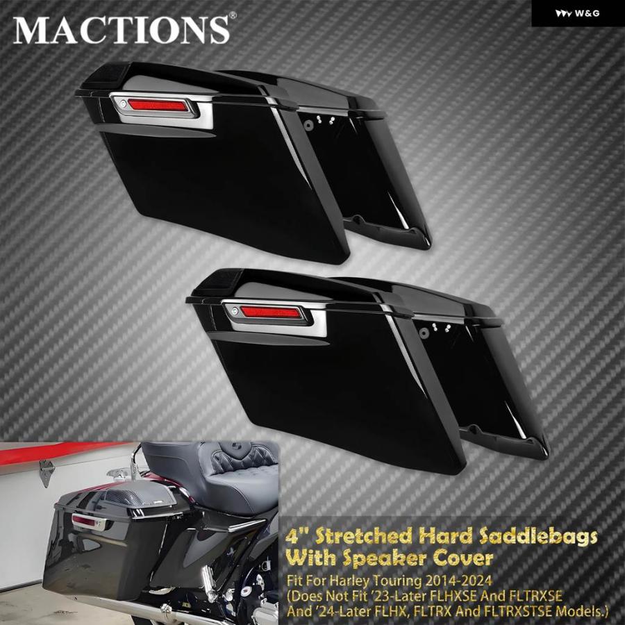 並行輸入品 オートバイ 4インチ ストレッチ ハード サドルバッグ スピーカー カバー トランク バッグ ハーレー ツーリング エレ_4