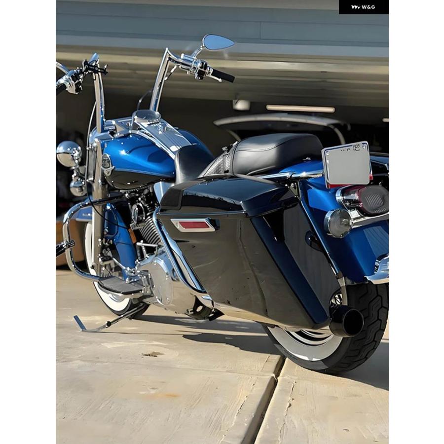 並行輸入品 バイク 4インチ ストレッチ ハード サドルバッグ スピーカー キット カバー ハーレー ツーリング ロードキング エレ_6