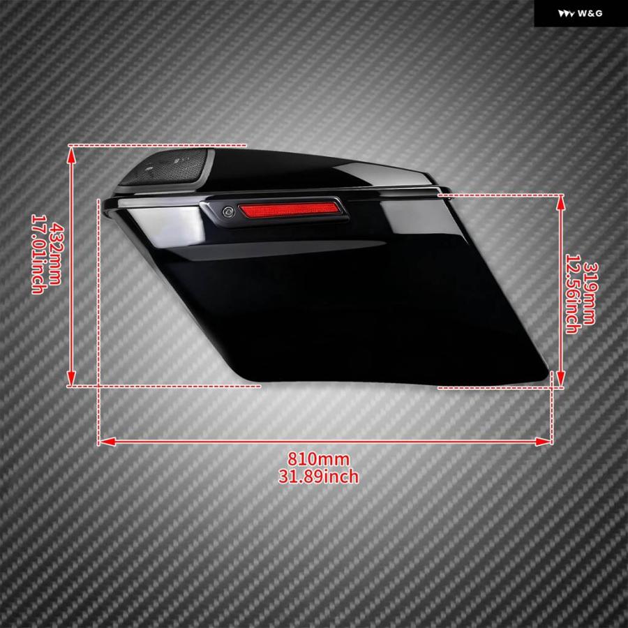 並行輸入品 バイク 4インチ ストレッチ ハード サドルバッグ スピーカー キット カバー ハーレー ツーリング ロードキング エレ_7