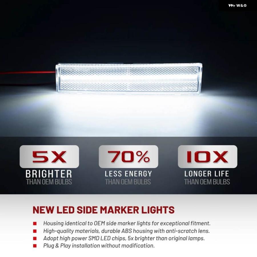 並行輸入品 2個 1980-1986 フォード ブロンコ F-100 F-150 F-250 F-350 ブロンコ LED サイド マーカーライト 車用フロント バンの画像