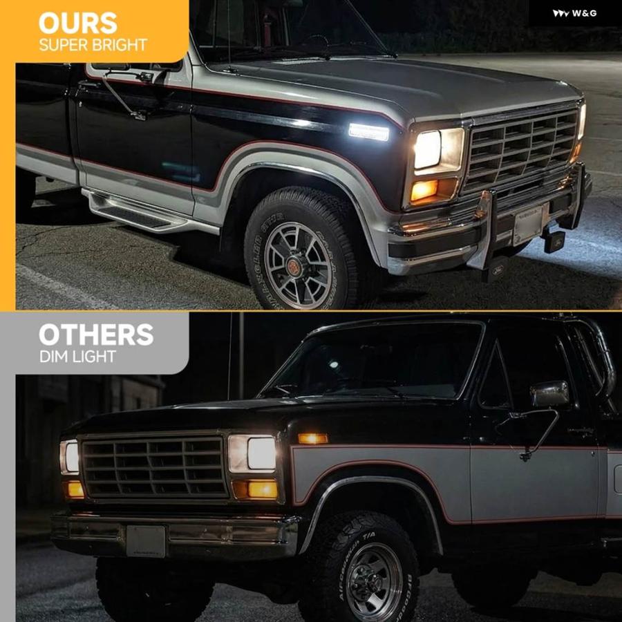 並行輸入品 2個 1980-1986 フォード ブロンコ F-100 F-150 F-250 F-350 ブロンコ LED サイド マーカーライト 車用フロント バンの画像