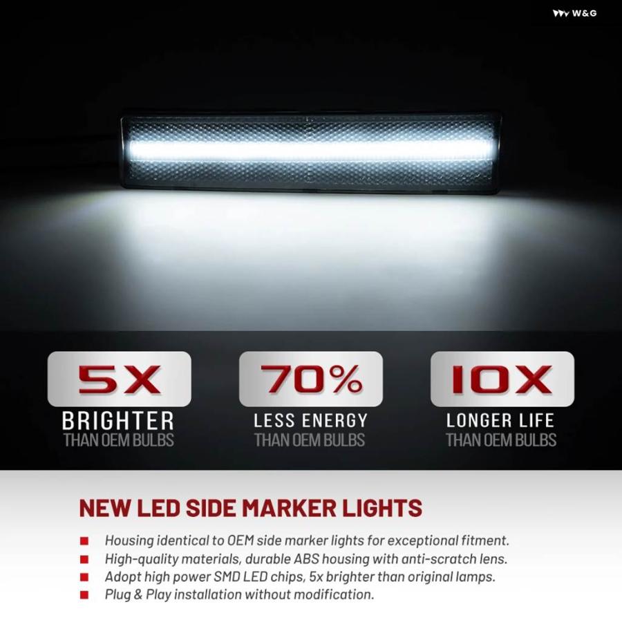並行輸入品 2個 1980-1986フォード F-100 F-150 F-250 F-350 ブロンコ LED サイド マーカーライト フロント バンパー ウィンカーの画像