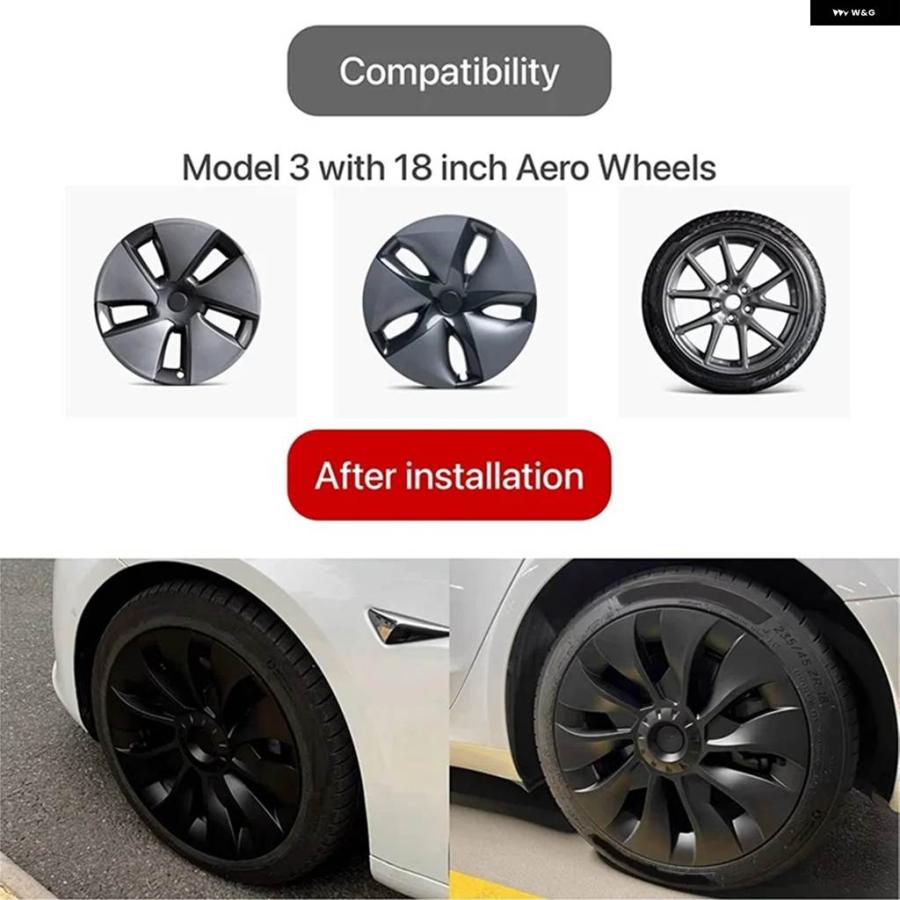 並行輸入品】モデル3 ホイールカバー 18インチ ハブキャップ フル