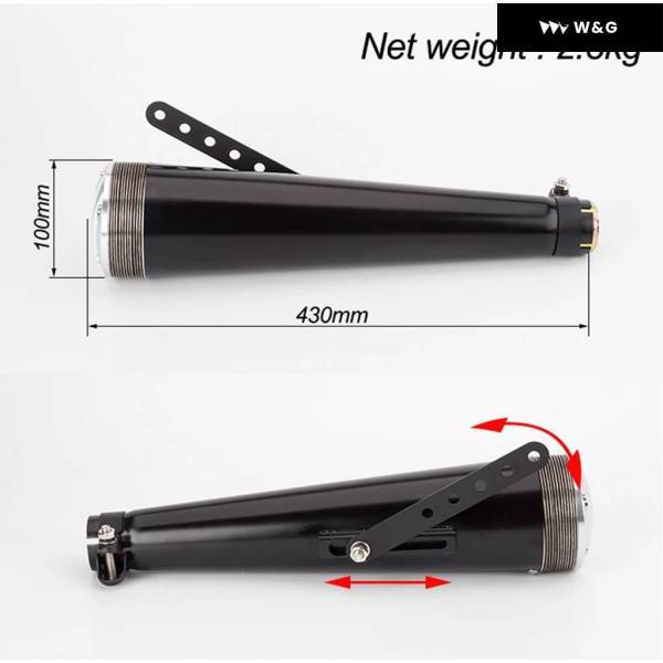 並行輸入品 オートバイ バイク カフェレーサー マフラー サイレンサー パイプ オートバイ バイク 排気 システム ブラック/シルバー38-45MM_4