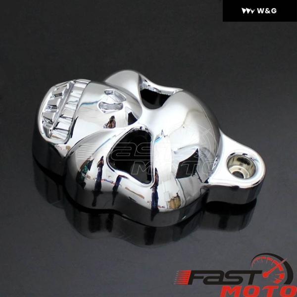 ブランド登録なし - 並行輸入品 自動二輪車 自動二輪車 クロームスカルヘッドホーンカバー カウベルホーンカバー 付き添い人 ハーレー 運動競技はやりっ子 表どおり読み込む エレクトラ グラ