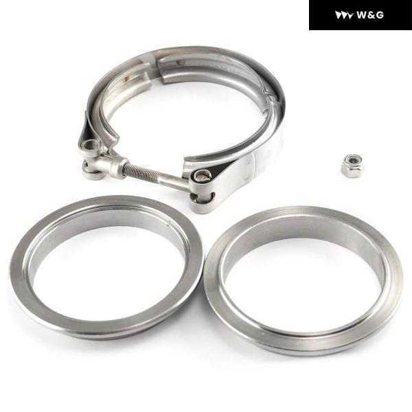 並行輸入品 車 オートバイ バイク ステンレス フランジ Vバンド 排気クランプ Vバンド サイズ 2 2.25 2.5 2.75 3 3.25 3.5 3.75 4インチの画像