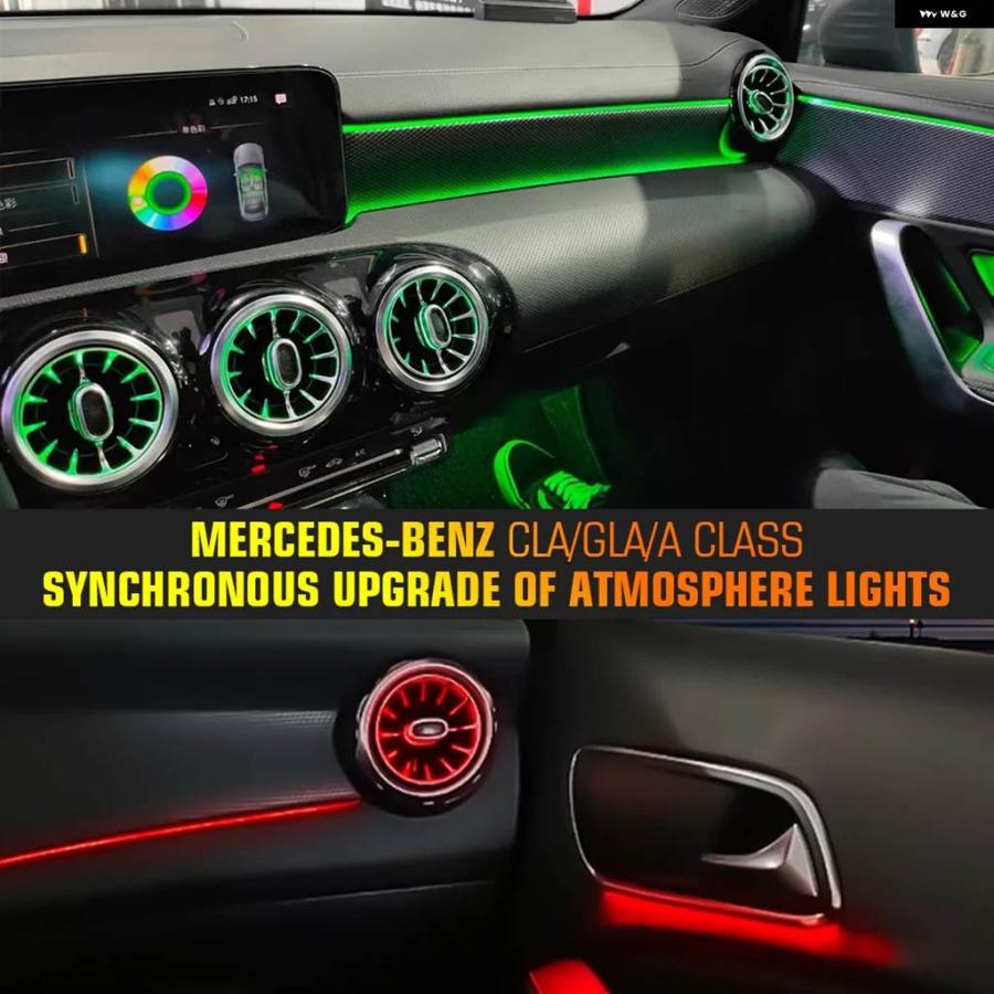 並行輸入品12/64色 車用 アンビエントライト メルセデス ベンツ A/CLA