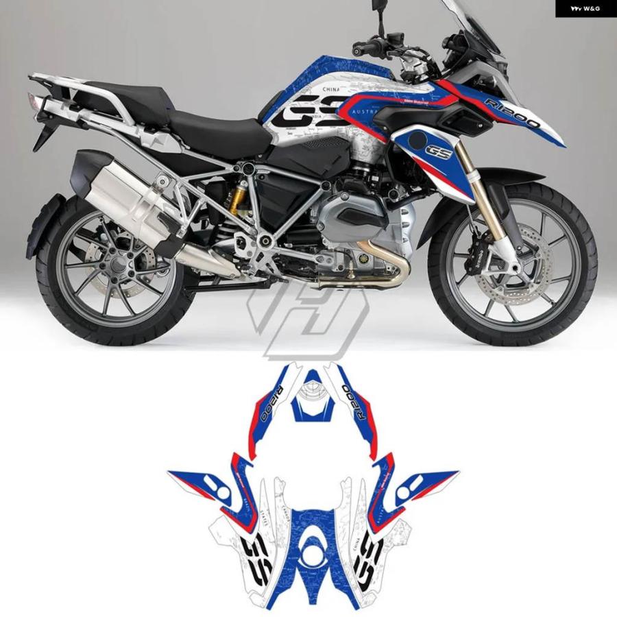 並行輸入品バイクグラフィック デカール キット ケース BMW R1200GS R1200GS 2014-2018 - 世界地図_8