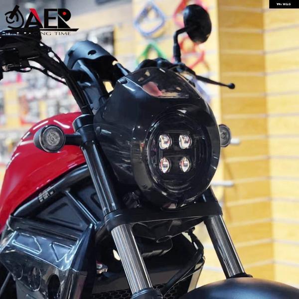 並行輸入品CMX 300 500 ヘッドライト フェアリング ウインドシールドマスクカバー ヘッドライト ガード プロテクター ホンダ REBEL CMX300 CMX500_2