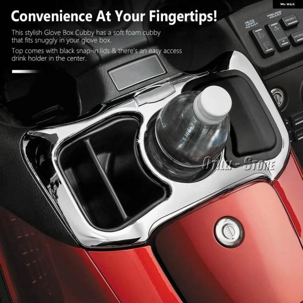 並行輸入品バイク アクセサリー グローブ ボックス 収納 ボックス カップ ホルダー 付き ホンダ ゴールドウイング GL1800 ゴールドウイング F6B_3
