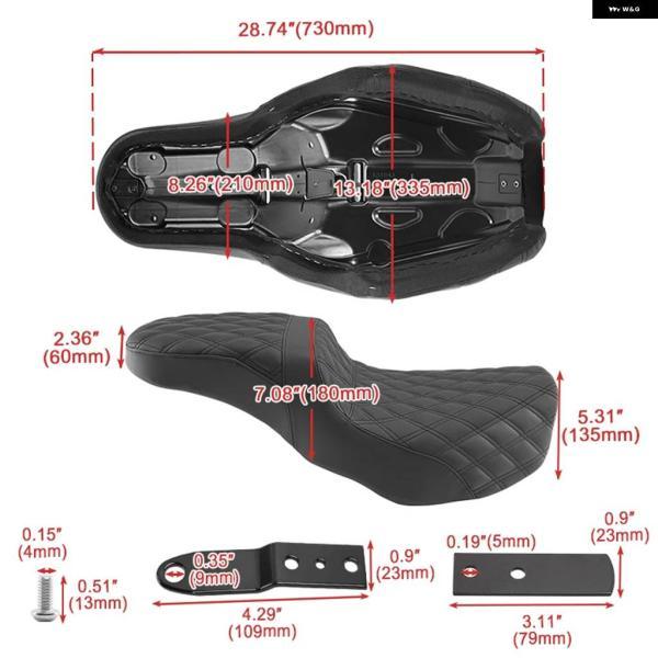 並行輸入品オートバイ フロントドライバー リアパッセンジャー PUレザー ツーアップシート ハーレー ダイナ スーパーグライド ローライダー ストリートの画像