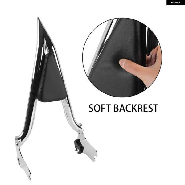 並行輸入品オートバイ クローム 22インチ バックレスト リアパッセンジャー用 シーシーバー 1997-2008 ハーレー ツーリング ロードキング ストリート エ_1
