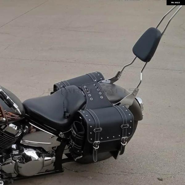 並行輸入品バイク バックレスト シーシーバー ヤマハ V-STAR XVS400 XVS650 ドラッグスター DS400 DS650 XVS DS 650 1996-2017 スパイクボウバックの画像