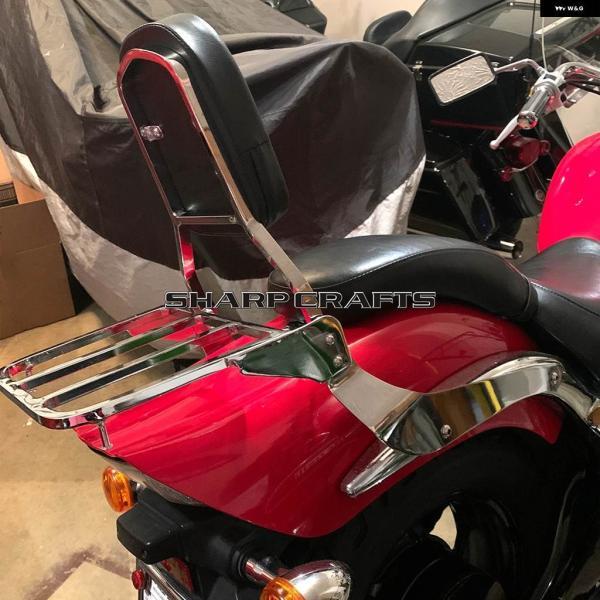 並行輸入品バイク パッセンジャー バックレスト シーシーバー キャリア スズキ ブルバード M50 C50 05-11 イントルーダー ボルシア VL400 VL800の画像