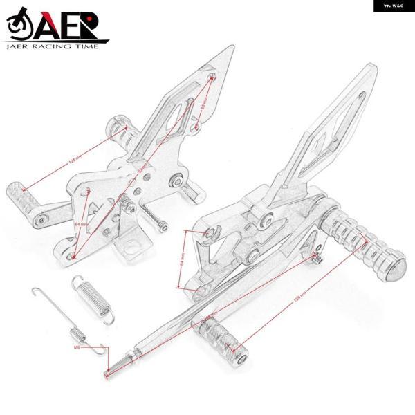 ブランド登録なし - 並行輸入品ペダル CNC 自動二輪車 後押し仕かける フットレスト ペグ ヤマハ R3 2015-2018 R3 ABS 2017-2018 YZF R25 2013-2018