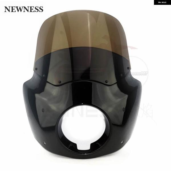 並行輸入品オートバイ 5-3/4インチ ヘッドライト フェアリング 11インチ ウインドシールド 49MM ブラケット マウント 付き ハーレー ダビッドソン ダイ_1