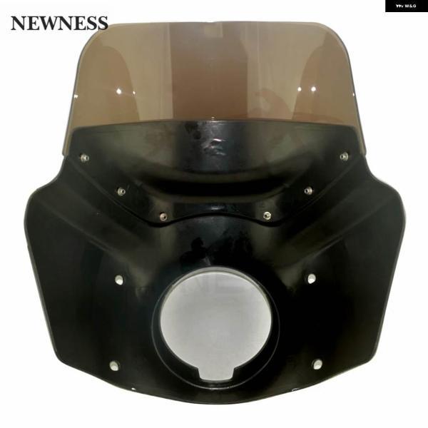 並行輸入品オートバイ 5-3/4インチ ヘッドライト フェアリング 11インチ ウインドシールド 49MM ブラケット マウント 付き ハーレー ダビッドソン ダイ_3