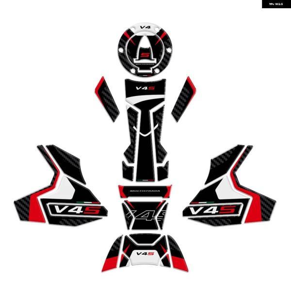 並行輸入品オートバイ タンク パッド 防水 装飾 デカール MULTISTRADA V4S 3D樹脂 ステッカー 2021 - 24の画像
