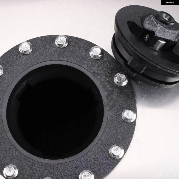並行輸入品80L 燃料タンク Aセット ミラー ポリッシュ 燃料バッテリー キャップ /フォーム内蔵 センサー付き アルミ ブラック シルバー OCC049の画像