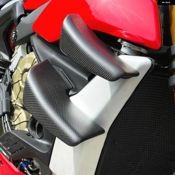 並行輸入品ドゥカティ ストリートファイター V4 V4S V2/Sスポイラー 固定 ウィングレット ウィング 2020 2021 カーボン バイク エア ディフレクター_3