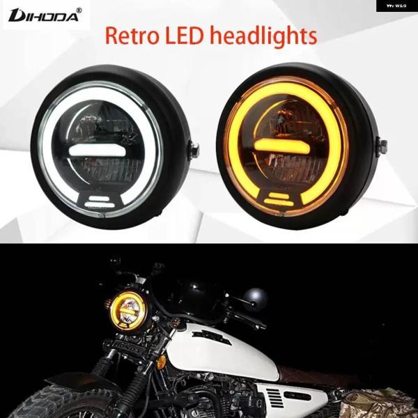並行輸入品ハーレー レトロライト ホンダ CB400用LED バイク 6.5インチ デイタイム アパーチャーフロント ヘッドライトの画像