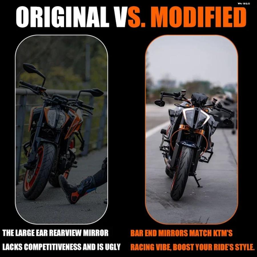 並行輸入品 バーエンド ミラー 折りたたみ 式 KTM125 200 250 390 790