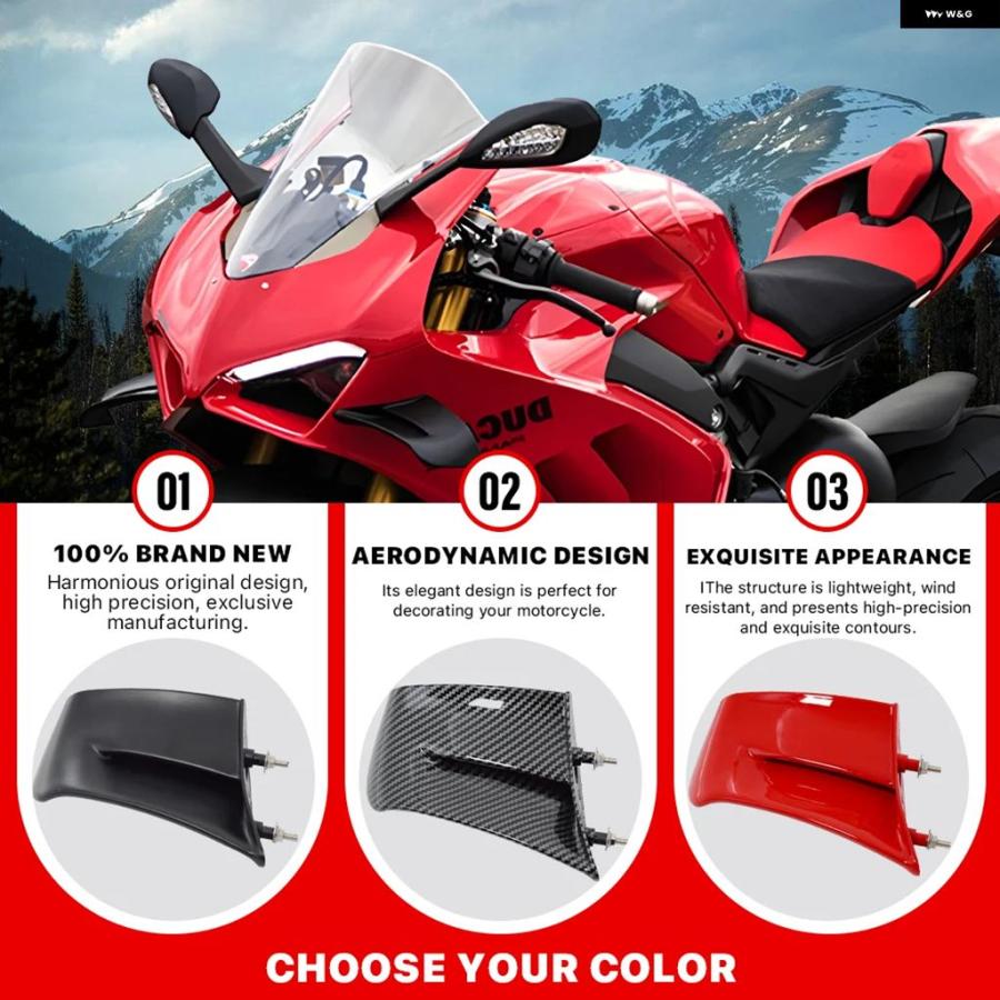 並行輸入品 ドゥカティ オートバイ ウィングレット PANIGALE V4 V4S V4R 2022 - 23 サイド パネル フェアリング 固定ウィング 赤 | ブランド登録なし | 02