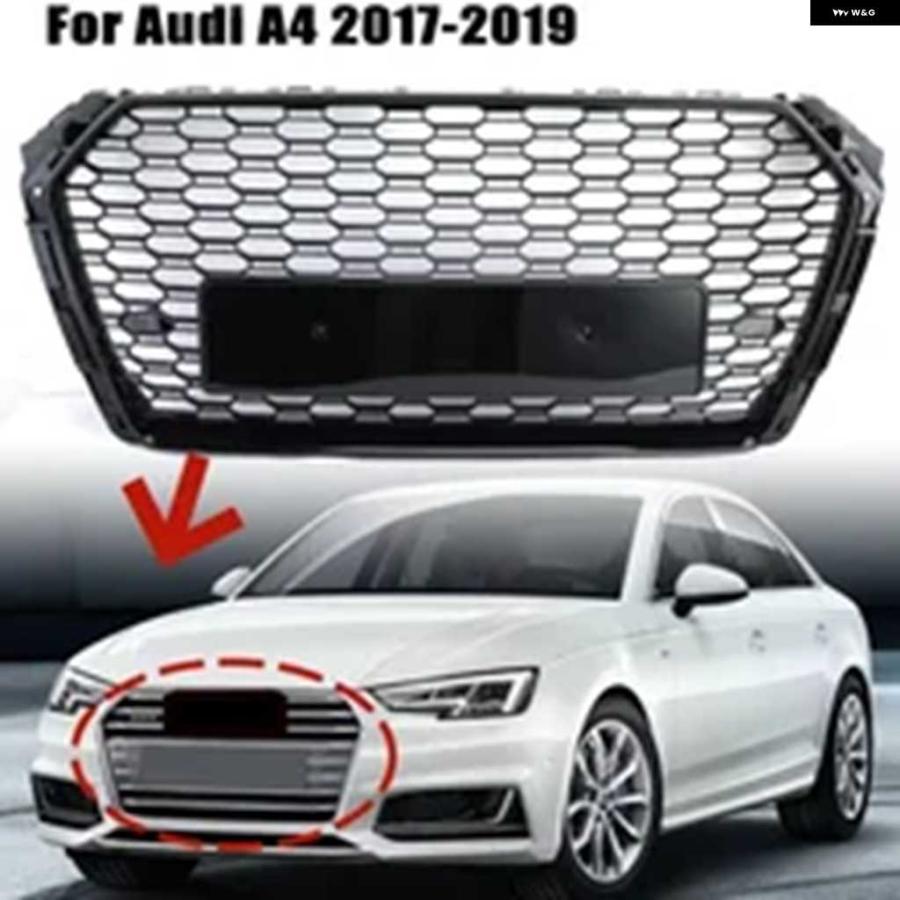 【並行輸入品】フロント バンパー レーシング グリル アウディ A4 アバント S4 Sライン B9 2017 -2019 EU ハニカム グリル メッシュ グリル 交換部品 | ブランド登録なし