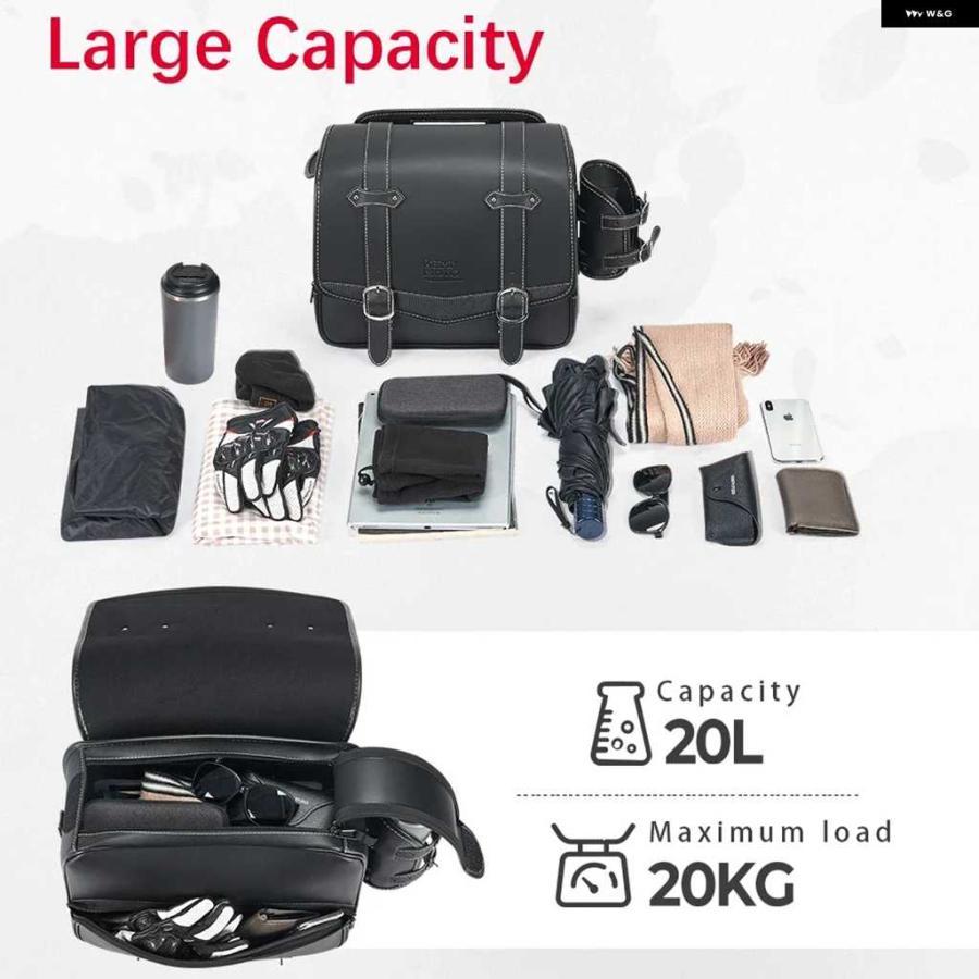 並行輸入品オートバイ バイク サドルバッグ ツールバッグ PUレザー 20L サイド サドルバッグ ホンダ レブル 500 250 300 防水 キャリア パニアバッグ_3