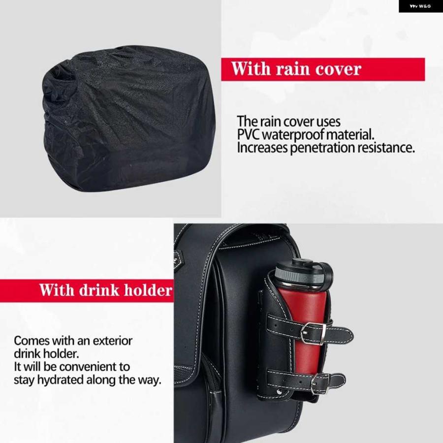 並行輸入品オートバイ バイク サドルバッグ ツールバッグ PUレザー 20L サイド サドルバッグ ホンダ レブル 500 250 300 防水 キャリア パニアバッグ_4