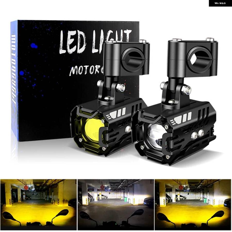 並行輸入品 18000LM オートバイ ヘッドライト フォグライト LED 補助運転灯スポットライト ヘッドランプ デュアルカラーフラッシャーファロの画像