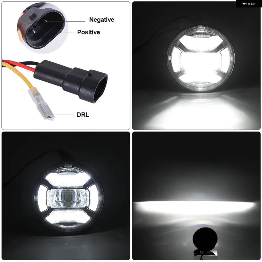 並行輸入品 4.5インチ LED フォグ補助スポットランプ ブラッククローム 4 1/2インチ バイク フォグライト ハーレー 30W 防水 4.5インチの画像